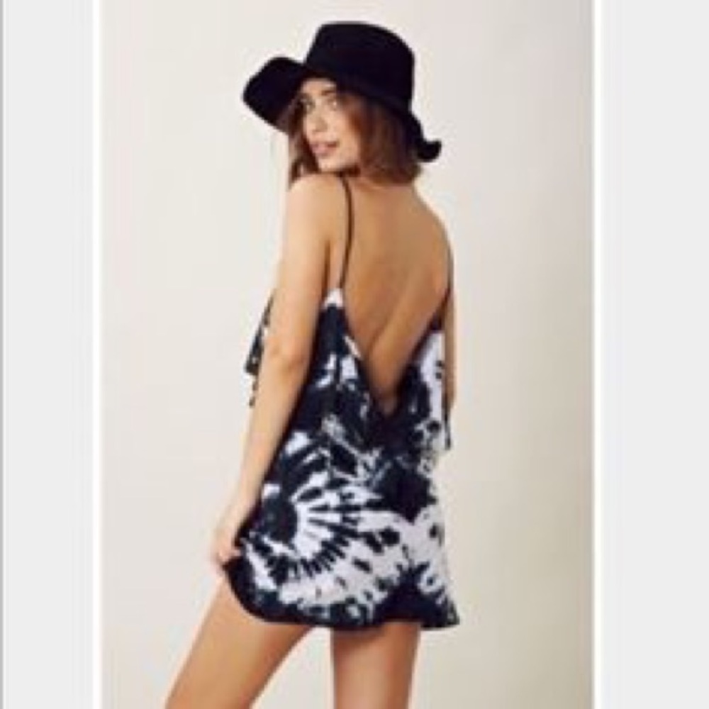Blue life tie dye bachelorette dress small navy